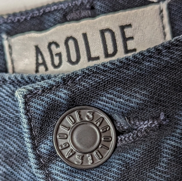 AGOLDE Riley Jeans High Rise Straight Raw Hem Parish Black 25  Aritzia - Picture 11 of 14